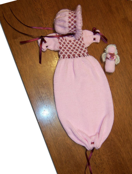burial gown pink smocked